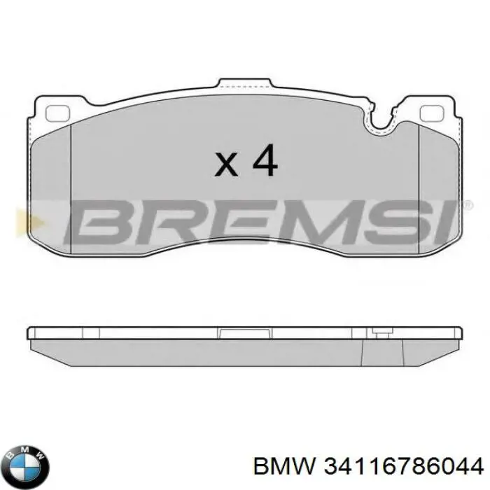 Pastillas de freno delanteras BMW 34116786044