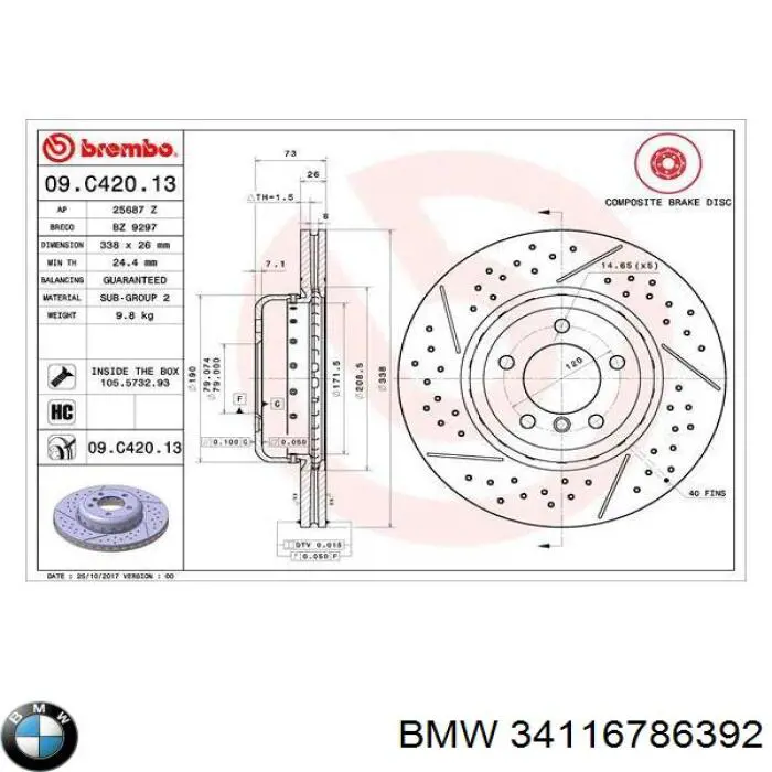 Comprar 34116786392 BMW Freno de disco delantero