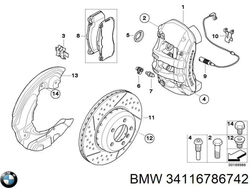Pinza de freno trasera derecha BMW 34116786742 precio, desde 62,44 EUR