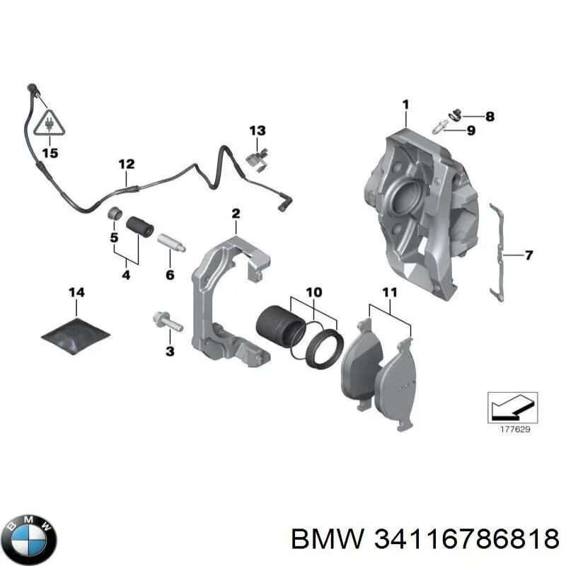 34116786818 BMW pinza de freno delantera derecha