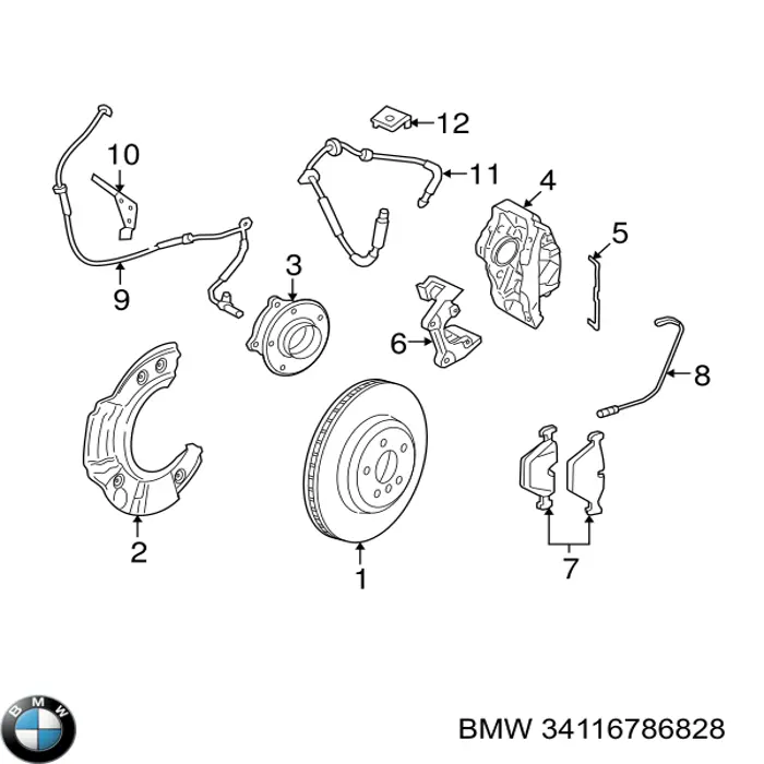 34116786828 BMW pinza de freno trasero derecho