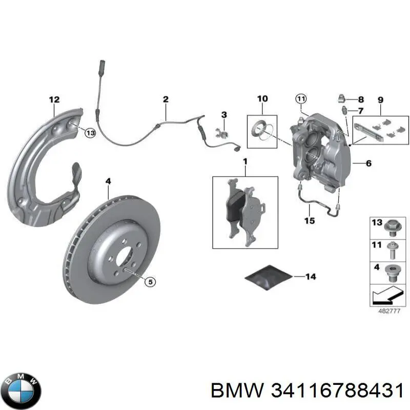 34116788431 BMW Pinza de freno delantera izquierda