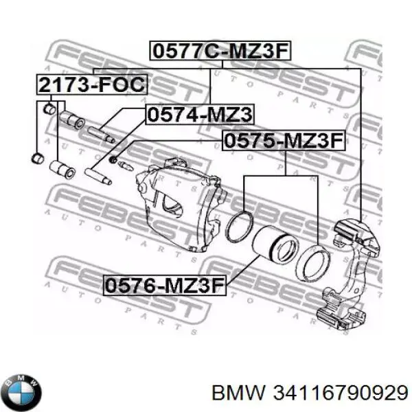 Kit de reparación, pinza de freno delantero BMW 34116790929 precio, desde 15,61 EUR