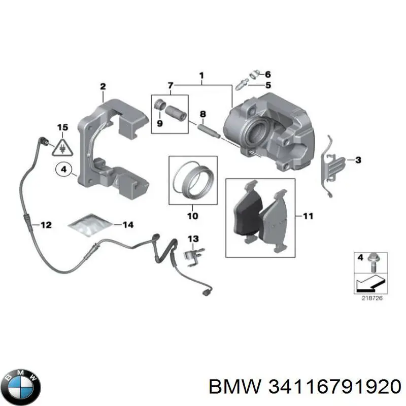 Pinza de freno, Eje delantero derecha para BMW 5 (F10)