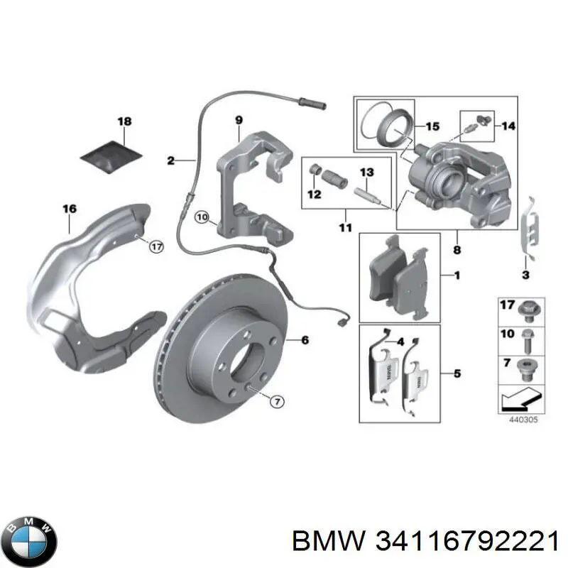 Disco de freno 34116792221 BMW
