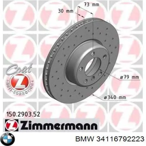 Comprar 34116792223 BMW Freno de disco delantero