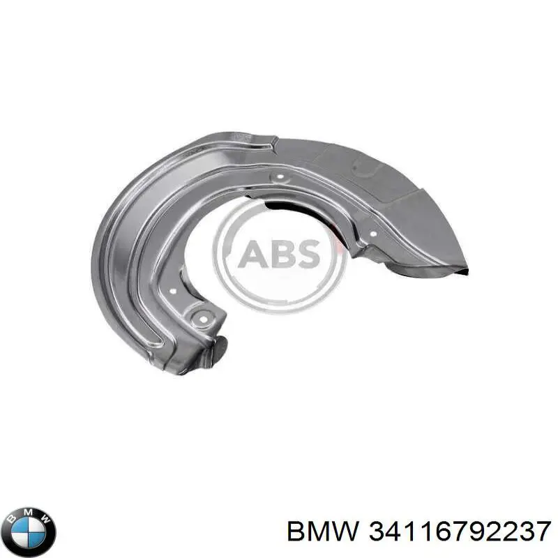 6792237 BMW chapa protectora contra salpicaduras, disco de freno delantero izquierdo