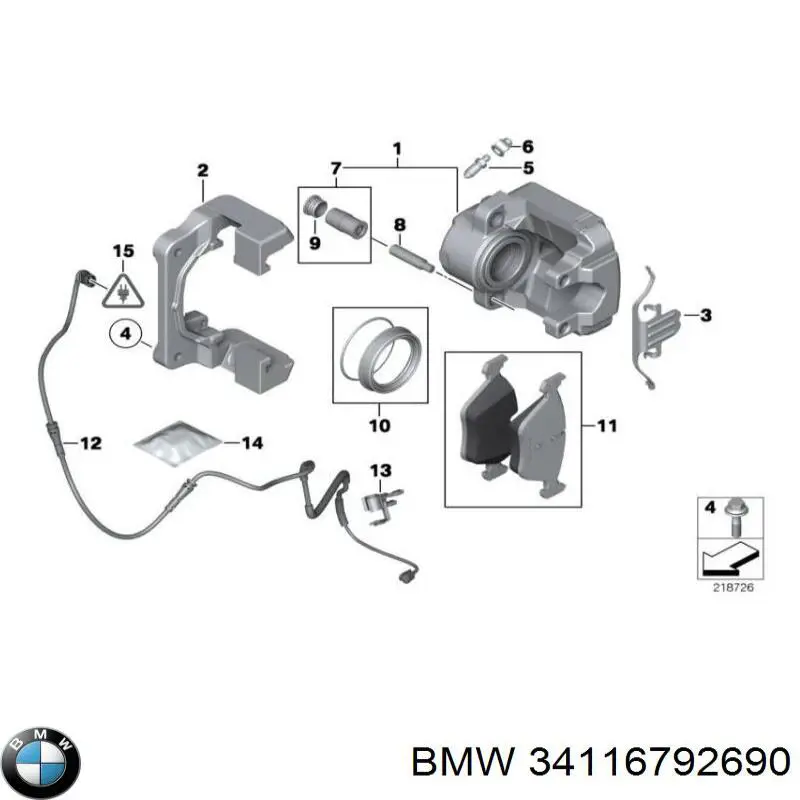 Comprar 34116792690 BMW Pinza de freno delantera derecha