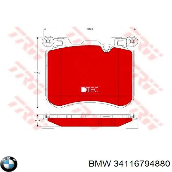 34116794880 BMW pastillas de freno delanteras