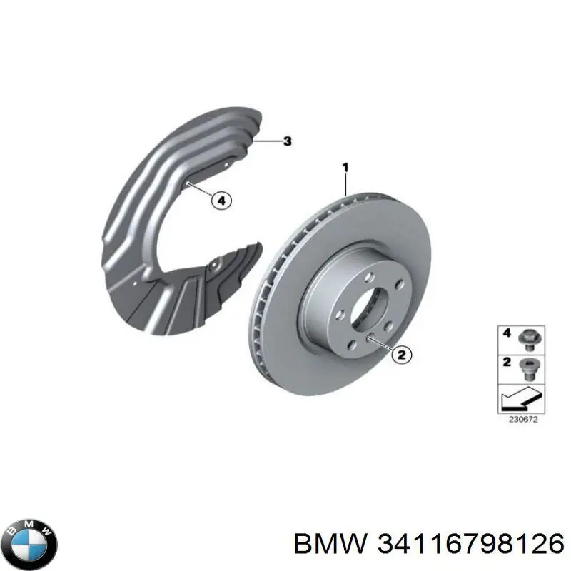 Juego de resortes de sujeción de pastillas de freno delanteras 34116798126 BMW