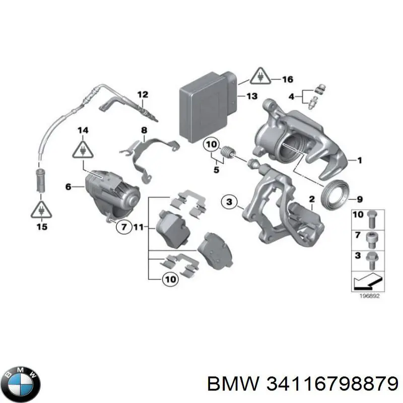 Comprar 34116798879 BMW Juego de resortes de sujeción de pastillas de freno delanteras
