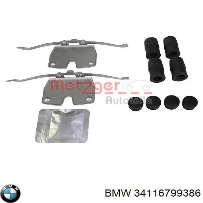 Juego de resortes de sujeción de pastillas de freno delanteras BMW 34116799386 precio, desde 8,41 EUR