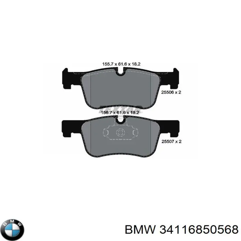 34116850568 BMW Pastillas delanteras