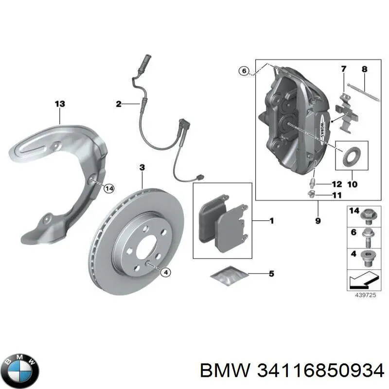 Comprar 34116850934 BMW Pasador guía de la pinza de freno trasera
