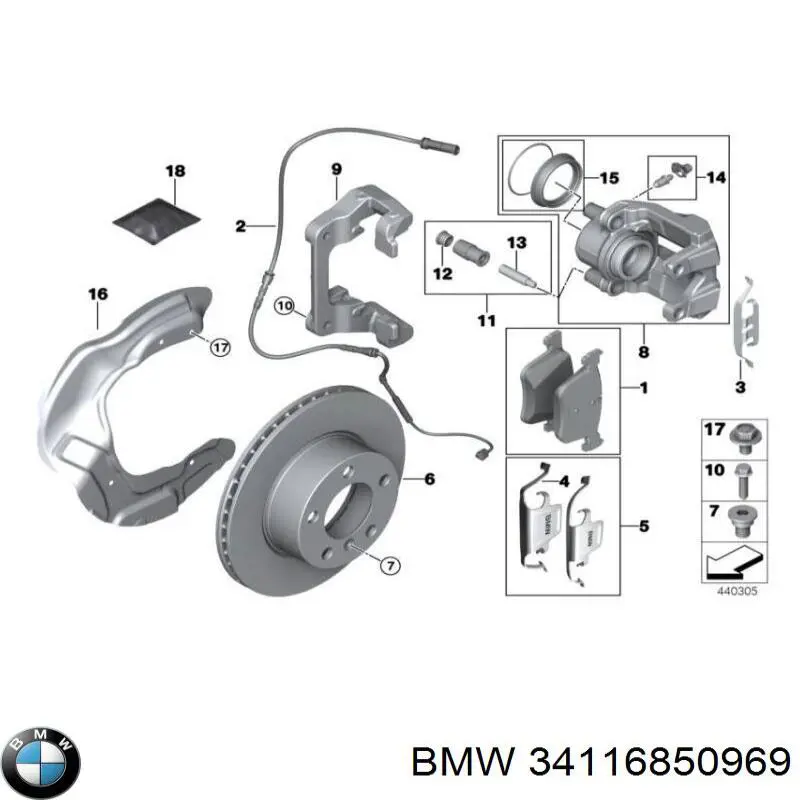 Pinza de freno delantera izquierda BMW 34116850969 precio, desde 66,34 EUR
