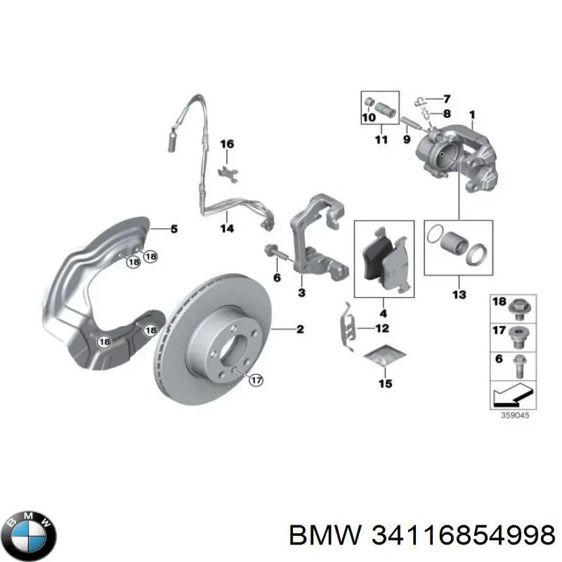 Frenos delanteros BMW 34116854998 precio, desde 47,34 EUR