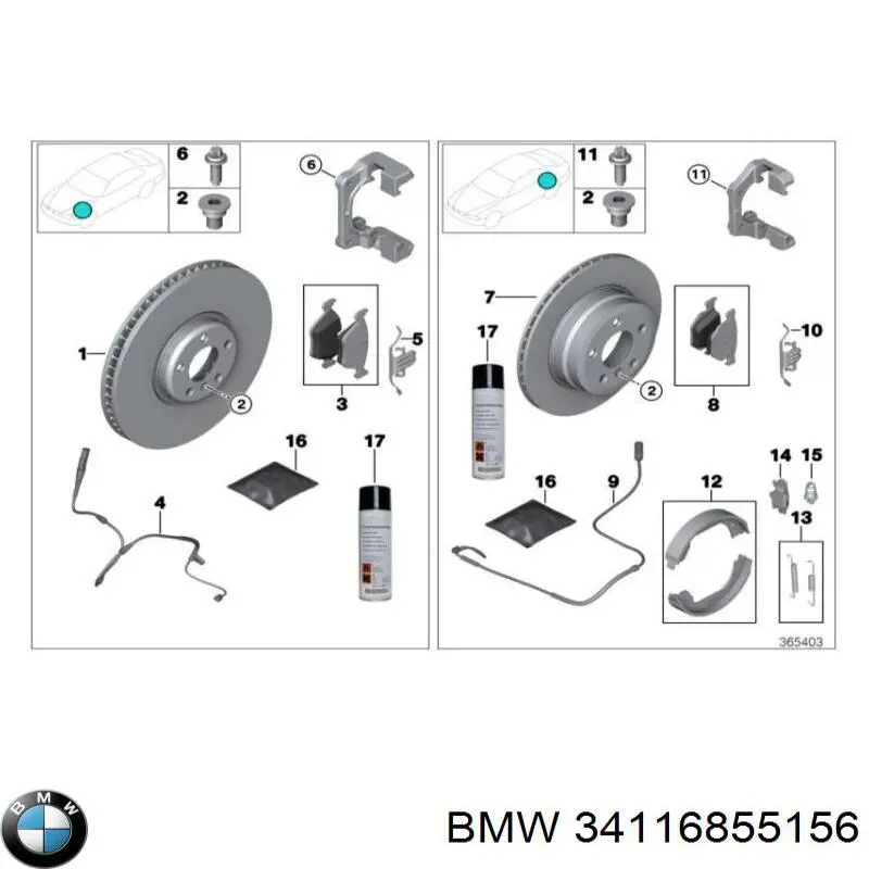 34116855156 BMW disco de freno delantero