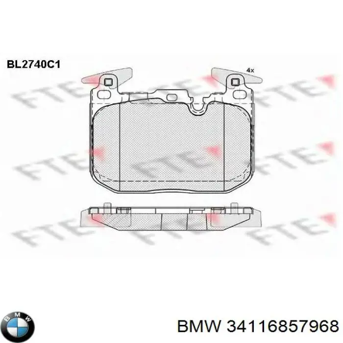 34116857968 BMW pastillas de freno delanteras