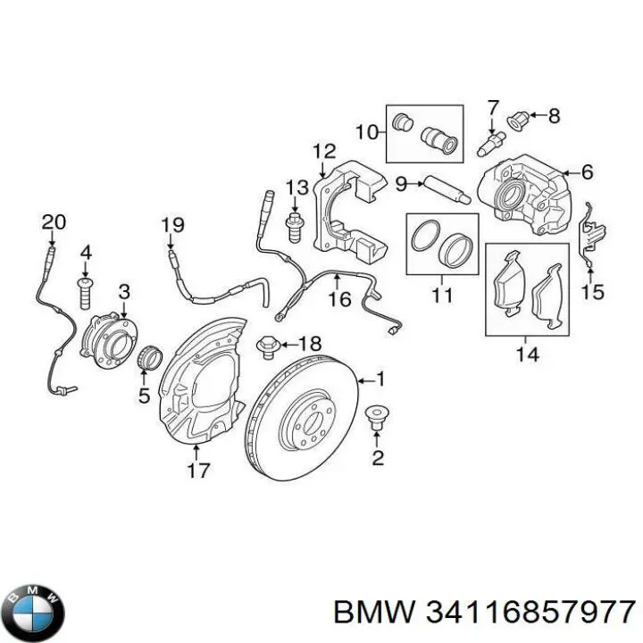 Comprar 34116857977 BMW Protector del disco de freno delantero izquierdo