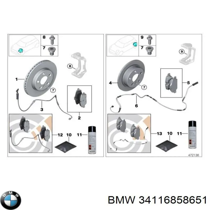 34116858651 BMW disco de freno delantero
