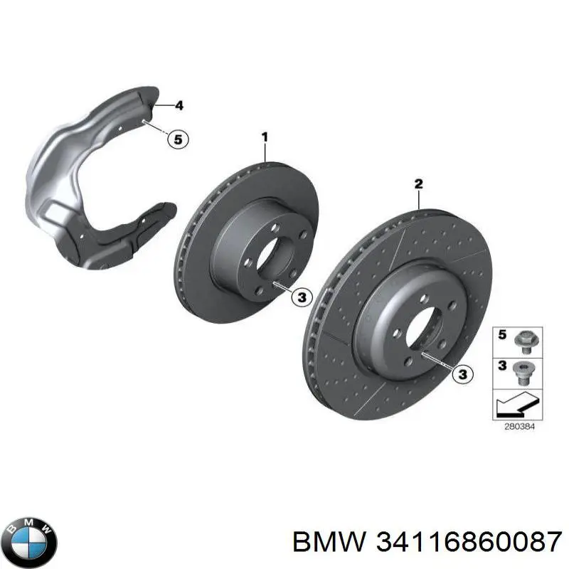 Comprar 34116860087 BMW Juego de resortes de sujeción de pastillas de freno delanteras