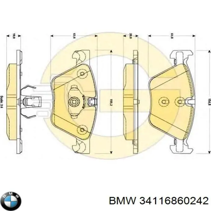 Comprar 34116860242 BMW Pastillas delanteras de freno