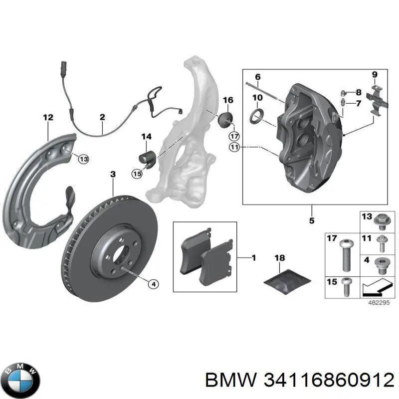 Freno de disco delantero BMW 34116860912