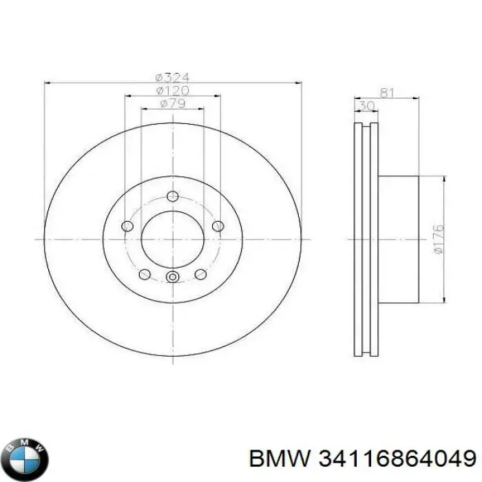 Frenos delanteros BMW 34116864049 precio, desde 59,63 EUR
