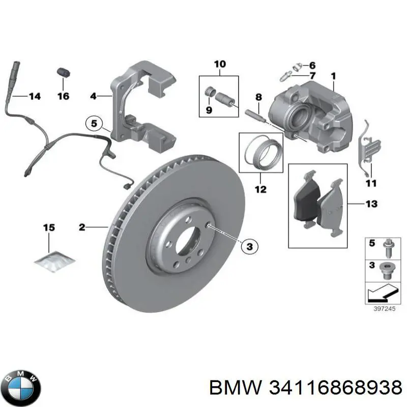 Disco de freno delantero BMW 34116868938