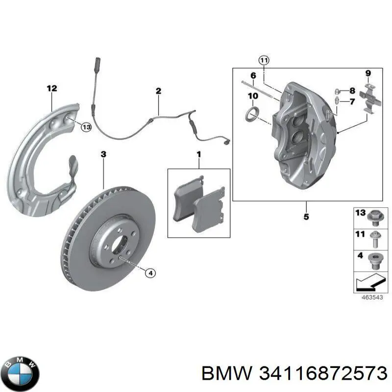 Comprar 34116872573 BMW Juego de reparación de pastillas de freno