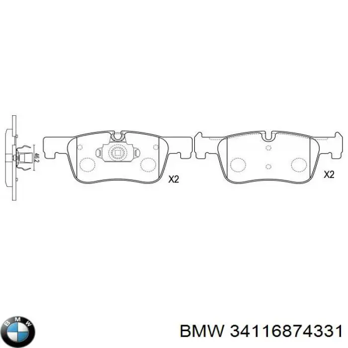 Pastillas de freno delanteras BMW 34116874331