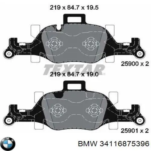 34116875396 BMW pastillas de freno delanteras