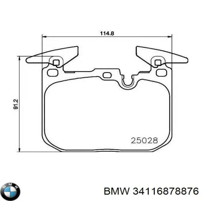 Comprar 34116878876 BMW Pastillas delanteras de freno