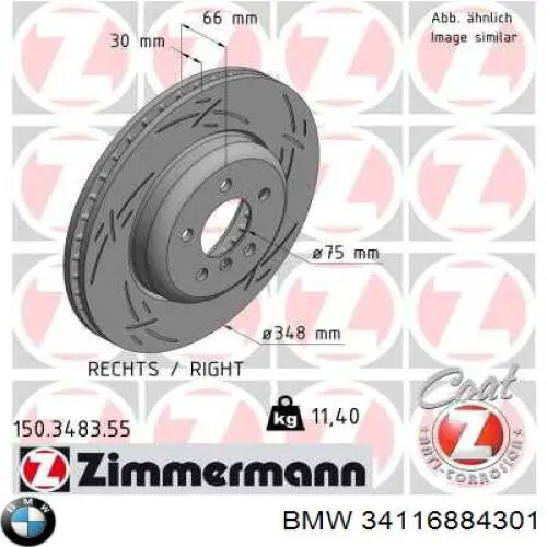 Comprar 34116884301 BMW Freno de disco delantero