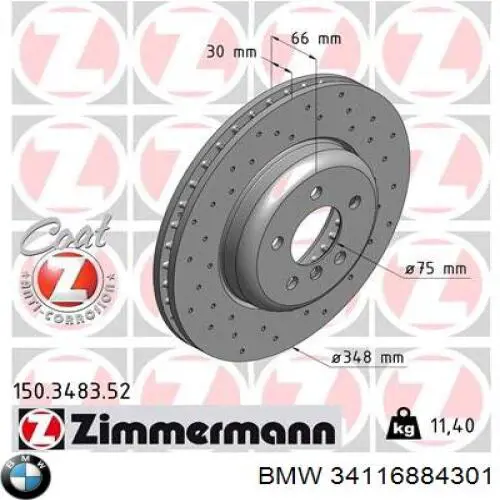 Frenos delanteros BMW 34116884301 precio, desde 122,98 EUR