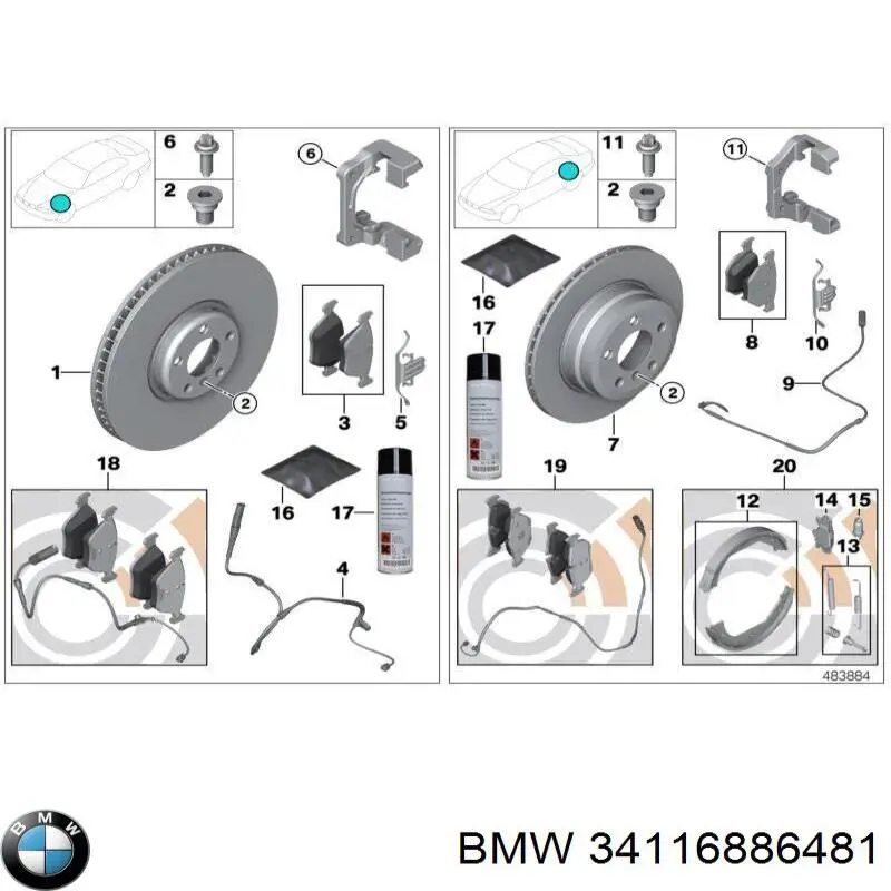 Frenos delanteros BMW 34116886481 precio, desde 84,60 EUR