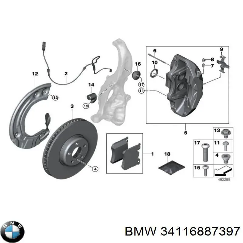 Comprar 34116887397 BMW Freno de disco delantero