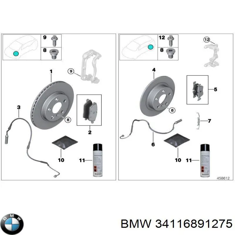 Pinza de freno delantera izquierda BMW 34116891275 precio, desde 89,96 EUR