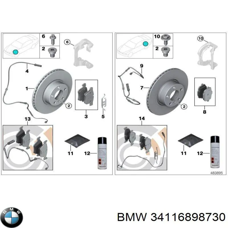 Frenos delanteros BMW 34116898730 precio, desde 104,54 EUR