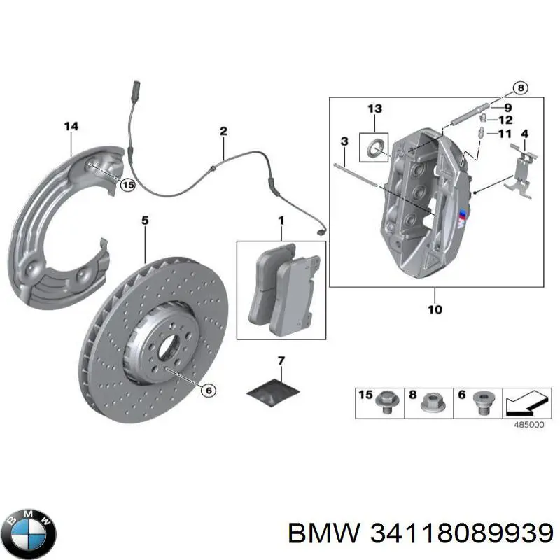 34118089939 BMW Pinza de freno delantera izquierda