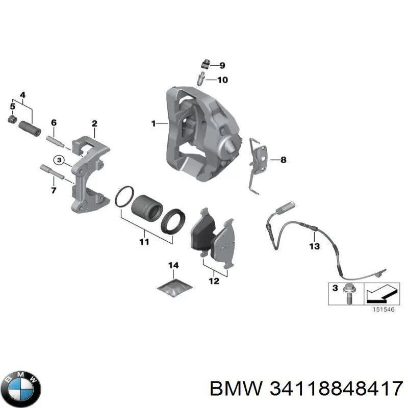 Disco de freno 34118848417 BMW