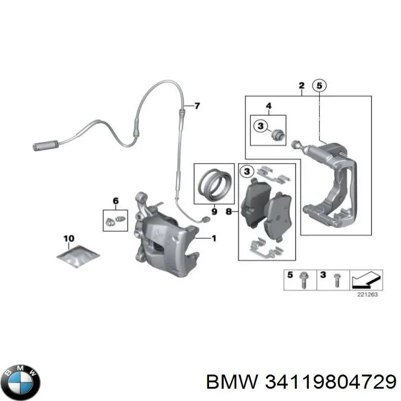 34119804729 BMW Pinza de freno delantera izquierda