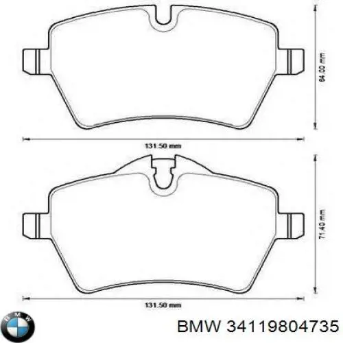 Comprar 34119804735 BMW Pastillas delanteras de freno