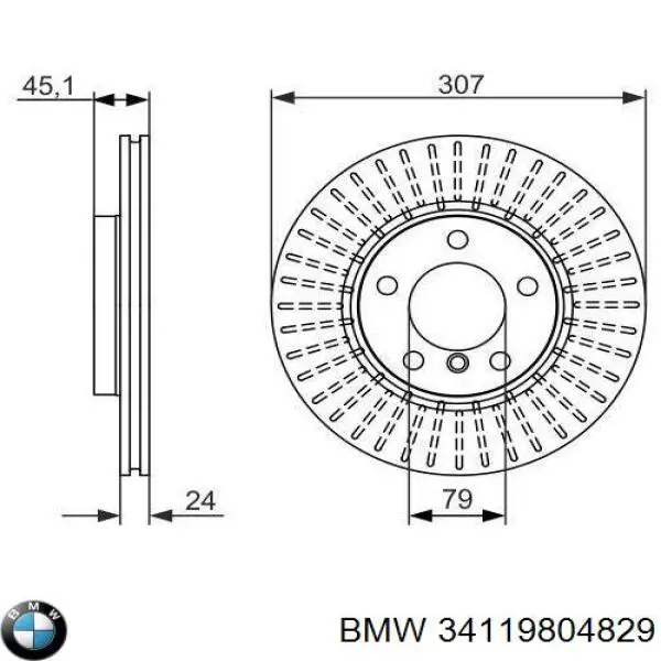 34119804829 BMW freno de disco delantero