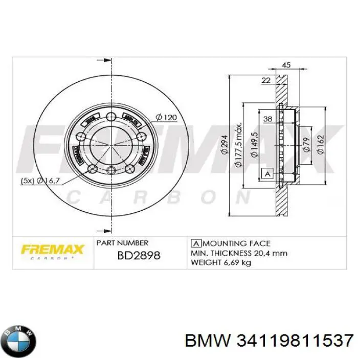 Freno de disco delantero MINI COUNTRYMAN R60