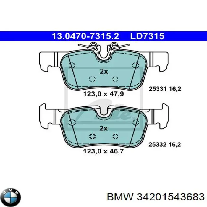 Comprar 34201543683 BMW Pastillas de freno traseras