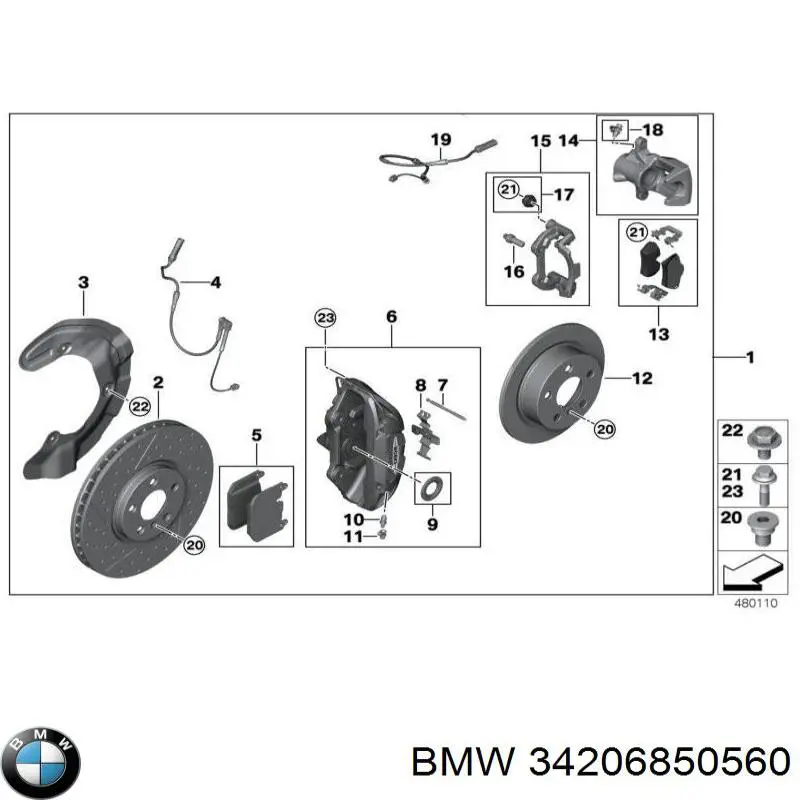 34206850560 BMW Pernos de culata