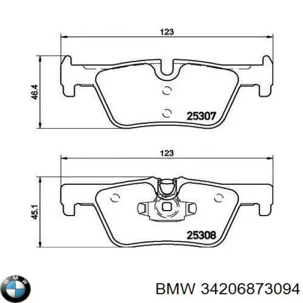 34206873094 BMW Pastillas freno traseras