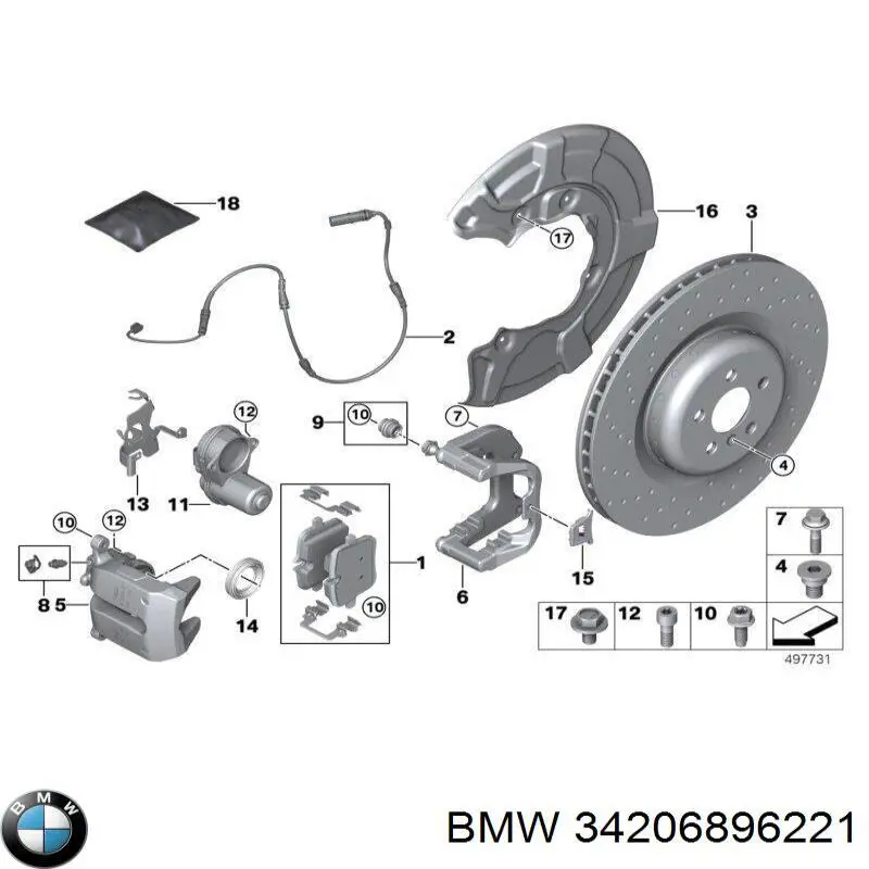 Disco de freno trasero BMW 34206896221 precio, desde 3,78 EUR