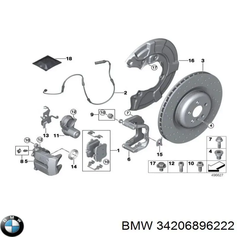 Disco de freno trasero BMW 34206896222 precio, desde 3,78 EUR